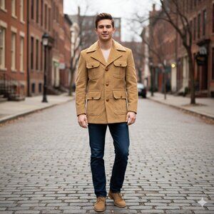 NOS Vtg 60s ENGLISH SQUIRE Poachers Jacket Corduroy Hunting Cottagecore Equine